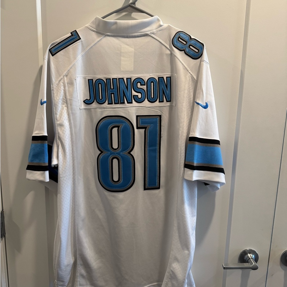 Men’s NIKE Detroit Lions Calvin Johnson White Jersey Size XXL